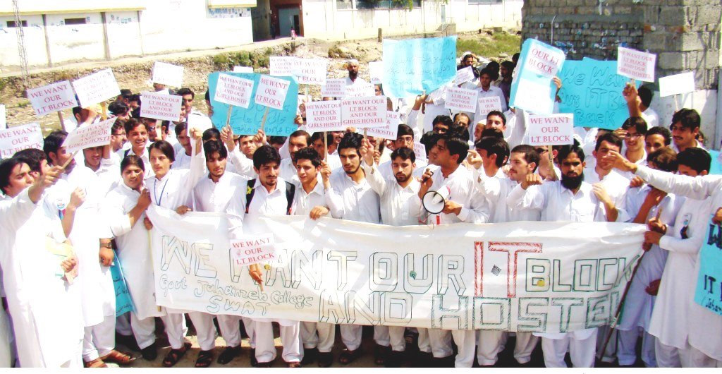 Jahanzeb College students want IT block, girls hostel back