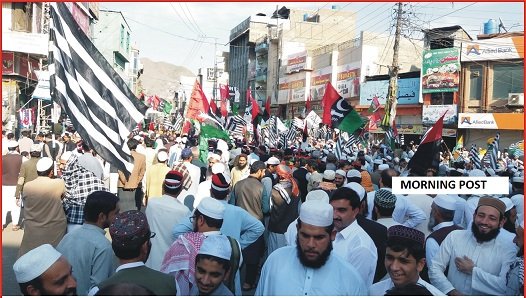 مینگورہ میں جی یو آئی کا جلسہ، کشمیر  میں بھارت کی ظلم اور بربریت کی سخت مذمت