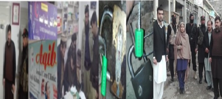 سوات، ہیلتھ کیئر کمیشن کے جاری آپریشن کلین اپ میں تیزی،رحیم آباد، کانجواور بریکوٹ میں عطائیوں کے خلاف کریک ڈاون