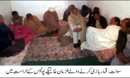 سوات پولیس نے قمار بازی کی سجی ہوئی محفل کو تہس نہس کردیا 14افراد گرفتار