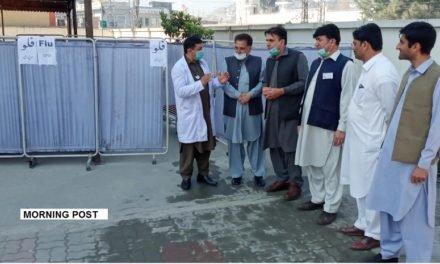 سوات سیدو کیجولٹی ہسپتال کے باہر  احاطے میں خصوصی فلو اوپی ڈی قائم