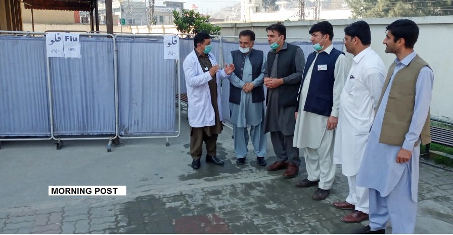 سوات سیدو کیجولٹی ہسپتال کے باہر احاطے میں خصوصی فلو اوپی ڈی قائم