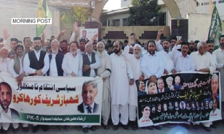سوات،لیگی رہنماؤں اور یوتھ ونگ کے کارکنوں کا جلوس حکومت کیخلاف نعرے بازی