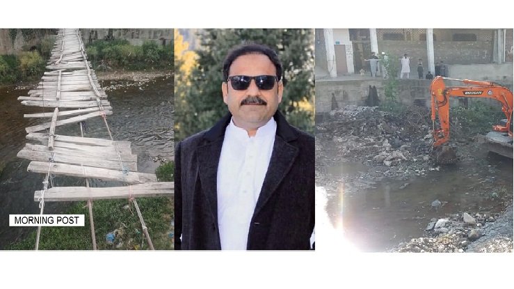 مارننگ پوسٹ کے خبر پر ایکشن، لکڑی کےخستہ حال پل پر تعمیراتی کام شروع
