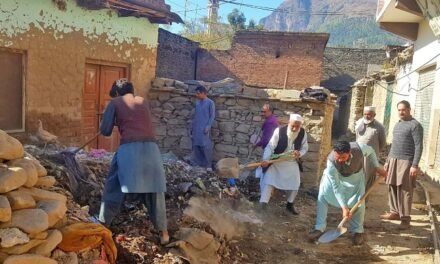 سوات:عرفات دہی ترقیاتی تنظیم اسلامپورکے جانبازوں نے اپنے مدد آپ کے تحت صفائی مہم شروع کردی