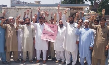 سیدو ہسپتال کے کلاس فور ملازمین کا مطالبات کے حق میں پریس کلب کے سامنے احتجاجی مظاہرہ