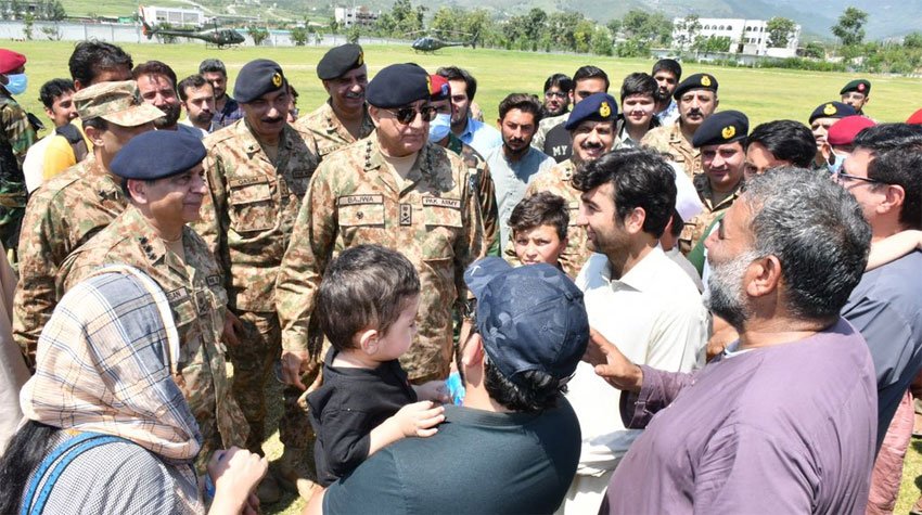 سوات میں سیلاب سے بہت بڑا نقصان ہو اہے,آرمی چیف جنرل قمر جاوید باجوہ